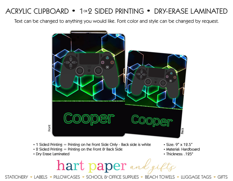 Video Game Personalized Clipboard School & Office Supplies - Everything Nice