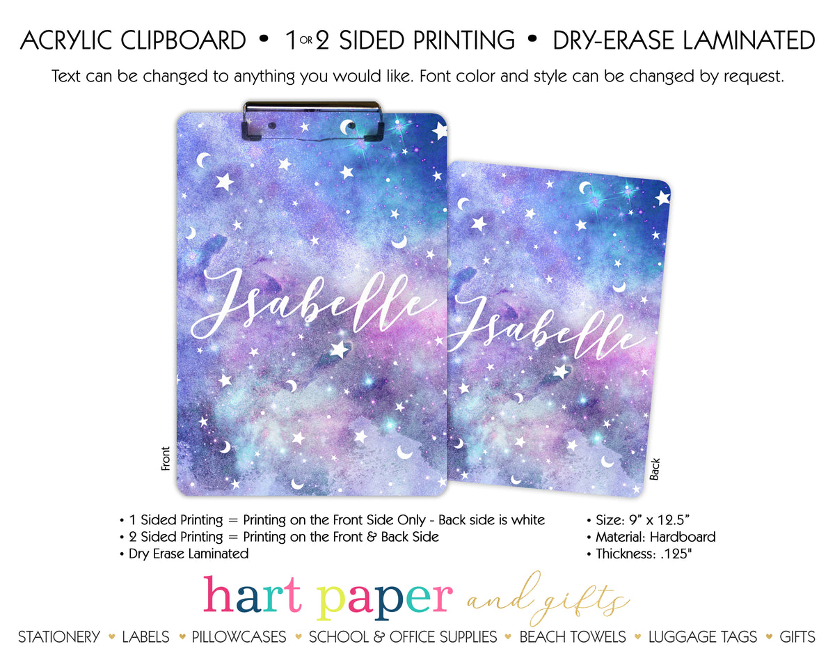 Stars Moon Personalized Clipboard School & Office Supplies - Everything Nice