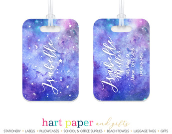 Galaxy Stars Moon Space Luggage Bag Tag School & Office Supplies - Everything Nice