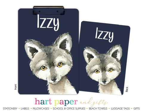 Wolf Personalized Clipboard School & Office Supplies - Everything Nice