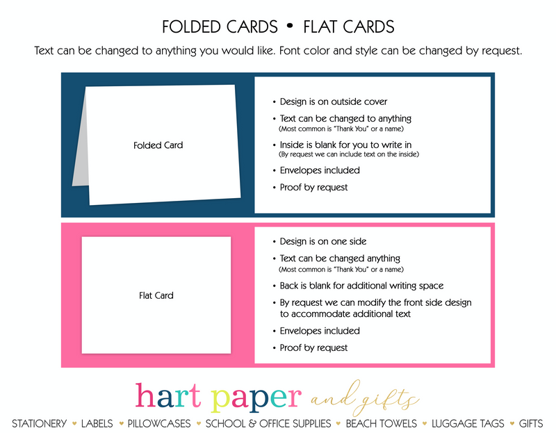 Mermaid h Thank You Cards Note Card Stationery •  Flat or Folded Stationery Thank You Cards - Everything Nice