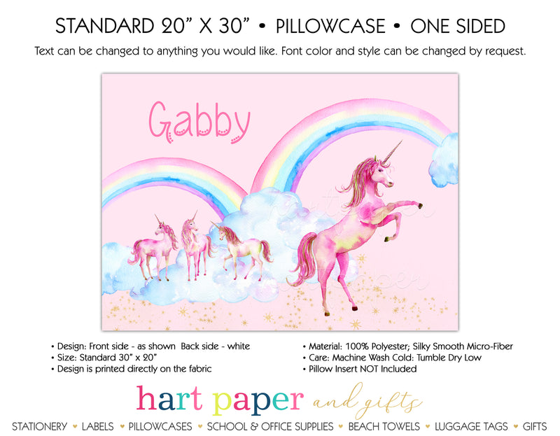 Rainbow Unicorn Personalized Pillowcase Pillowcases - Everything Nice